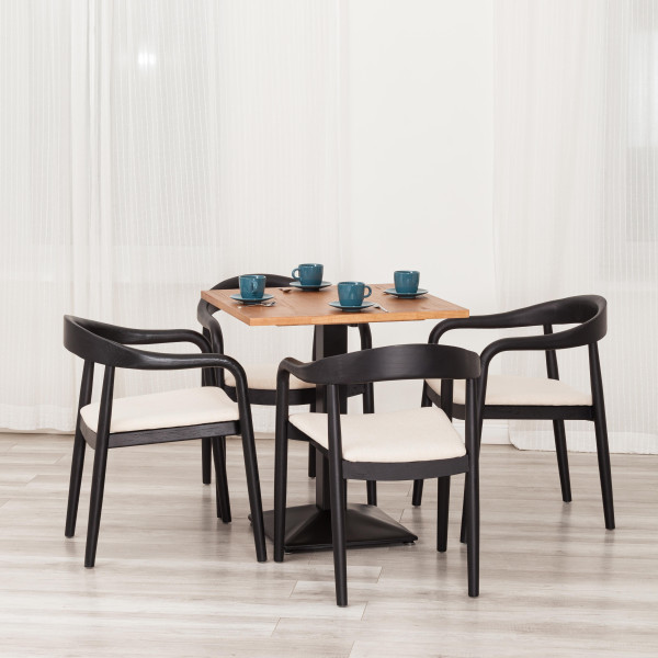 Стул BALDUR (mod.XMS-CB2921D) дерево вяз/ткань лен, 49х52х76,5 см, черный/бежевый лен фото № 11