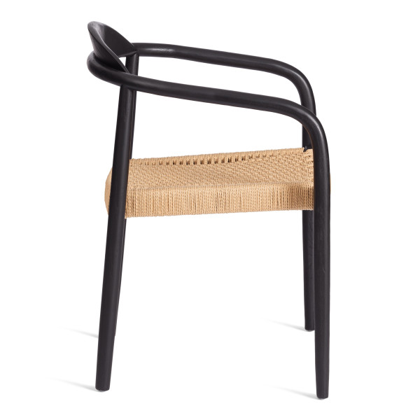 Стул MIDGARD (mod.XMS-CB2938) дерево вяз/бечевка, 50х51х78.5 см, черный фото № 2