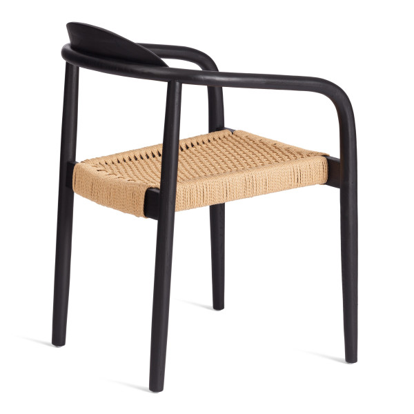 Стул MIDGARD (mod.XMS-CB2938) дерево вяз/бечевка, 50х51х78.5 см, черный фото № 3