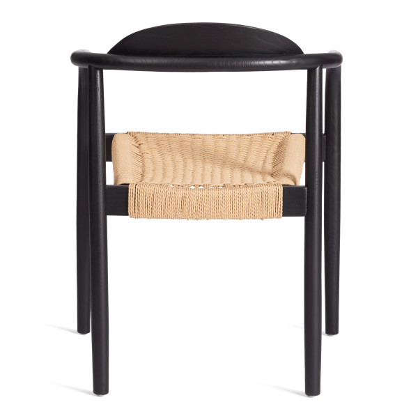 Стул MIDGARD (mod.XMS-CB2938) дерево вяз/бечевка, 50х51х78.5 см, черный фото № 4