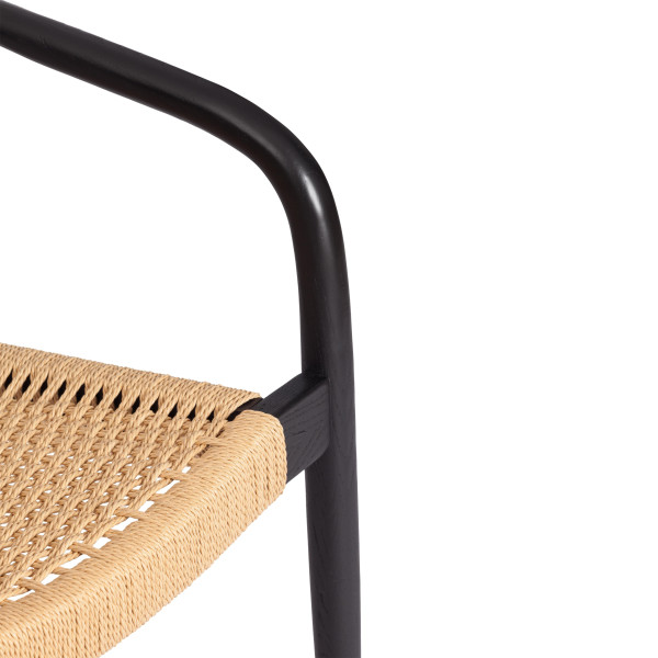 Стул MIDGARD (mod.XMS-CB2938) дерево вяз/бечевка, 50х51х78.5 см, черный фото № 9