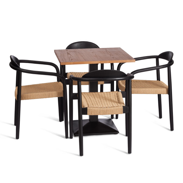 Стул MIDGARD (mod.XMS-CB2938) дерево вяз/бечевка, 50х51х78.5 см, черный фото № 6