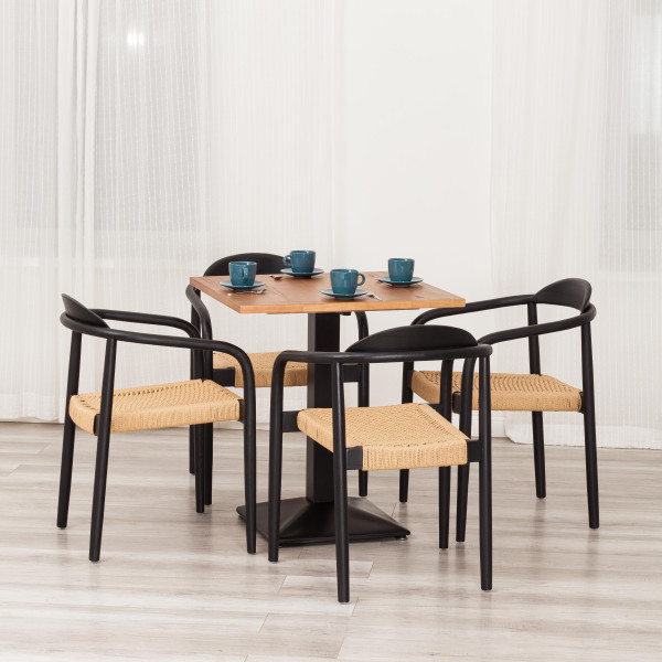 Стул MIDGARD (mod.XMS-CB2938) дерево вяз/бечевка, 50х51х78.5 см, черный фото № 13