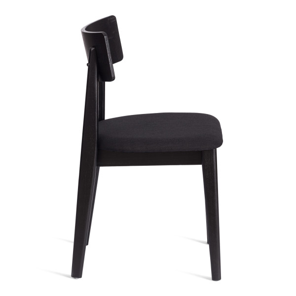 Стул THOR (mod.XMS-CB3007) дерево вяз/ткань лен, 50х48х81,5 см, черный/черный лен фото № 2