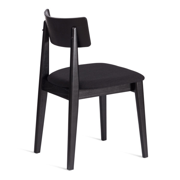 Стул THOR (mod.XMS-CB3007) дерево вяз/ткань лен, 50х48х81,5 см, черный/черный лен фото № 3