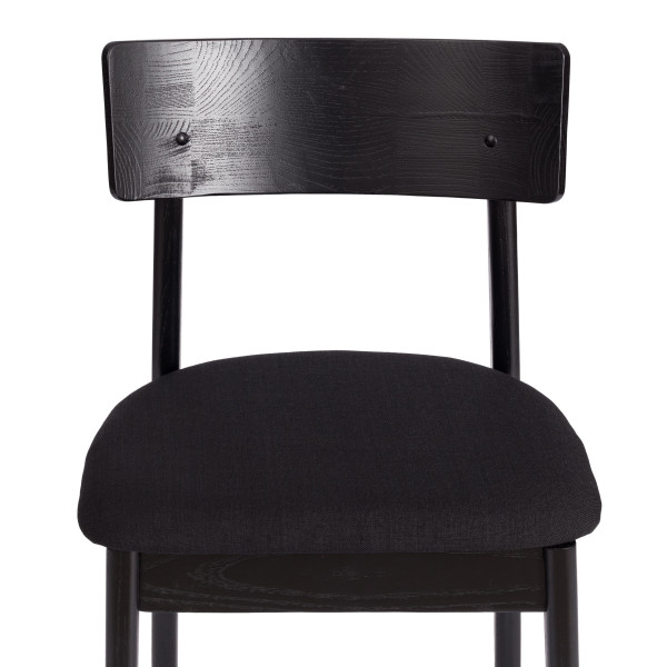 Стул THOR (mod.XMS-CB3007) дерево вяз/ткань лен, 50х48х81,5 см, черный/черный лен фото № 7
