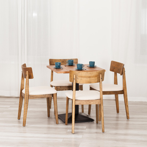 Стул THOR (mod.XMS-CB3007) дерево вяз/ткань лен, 50х48х81,5 см, груша№3/бежевый лен фото № 12