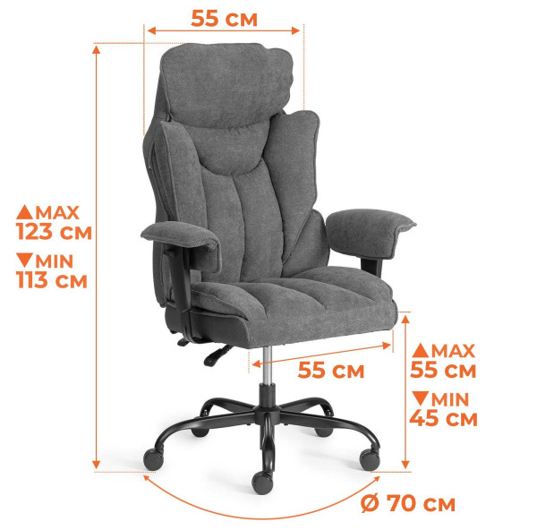 Кресло Comfy BL ткань, серый фото № 21