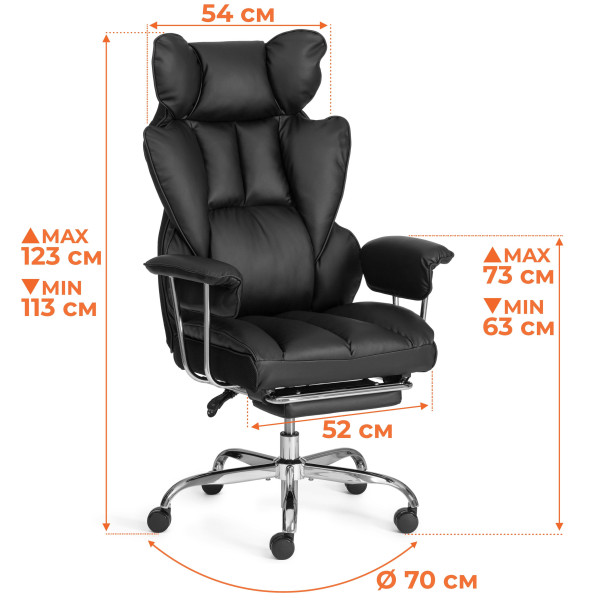 Кресло Comfy CR кож/зам, черный фото № 21