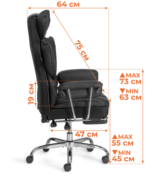 Кресло Comfy CR кож/зам, черный фото № 22