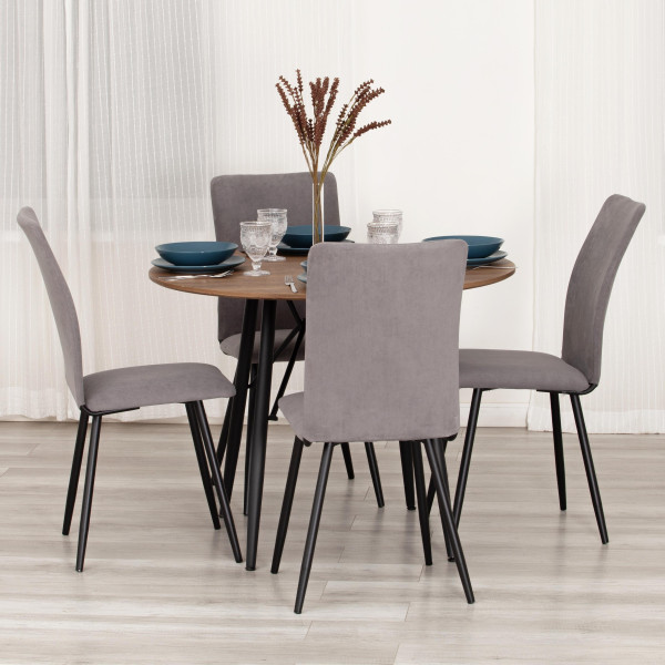 Стул обеденный La Rousse NEW, флок , серый/черный, 29, 45x55x93 см фото № 16