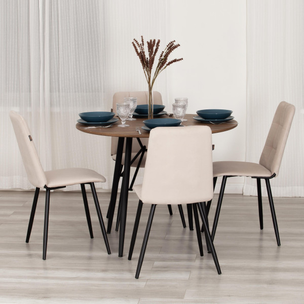 Стул обеденный Asti TREND, флок , бежевый/черный, 7, 47х54х86 см фото № 11