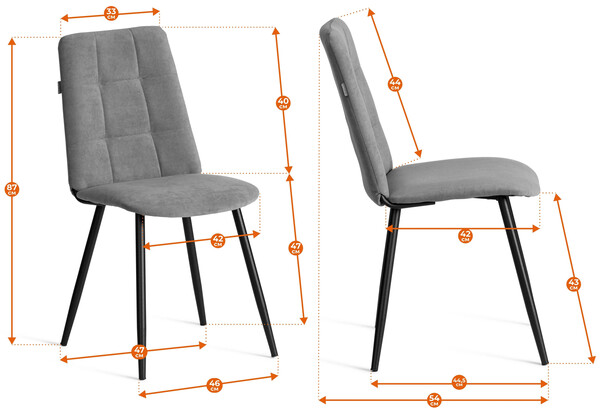 Стул обеденный Asti TREND, флок , бежевый/черный, 7, 47х54х86 см фото № 17