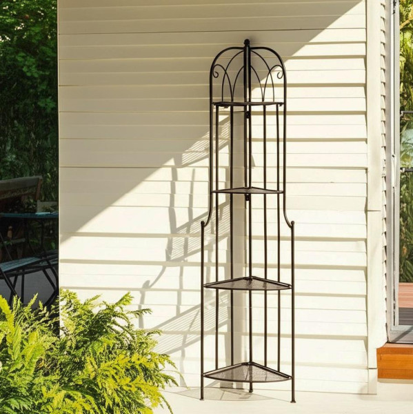 Этажерка угловая Secret De Maison Nicole (PL08-10338) стальной сплав, черный, 48х33х159 см фото № 7