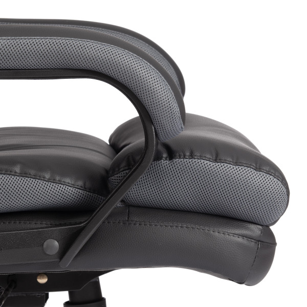 Кресло Duke metalBL кож/зам/ткань, черный/серый, 36-6/12 фото № 10