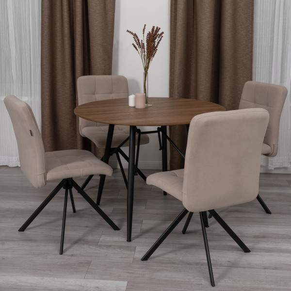 Стул обеденный Medeo поворотный механизм 360, велюр, бежевый, 7 фото № 9