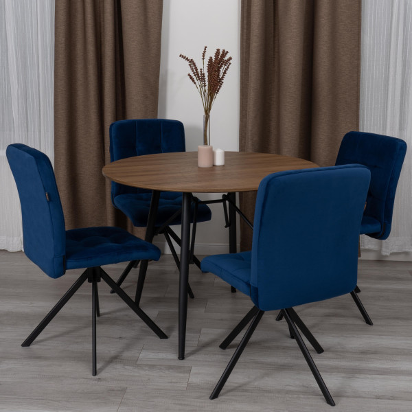 Стул обеденный Medeo поворотный механизм 360, велюр, Blue (синий) фото № 9