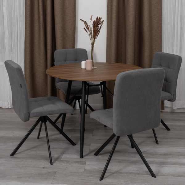 Стул обеденный Medeo поворотный механизм 360, велюр, серый, 29 фото № 9