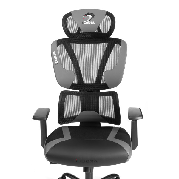 Кресло iCobra ткань / иск. кожа, черный / серый фото № 8