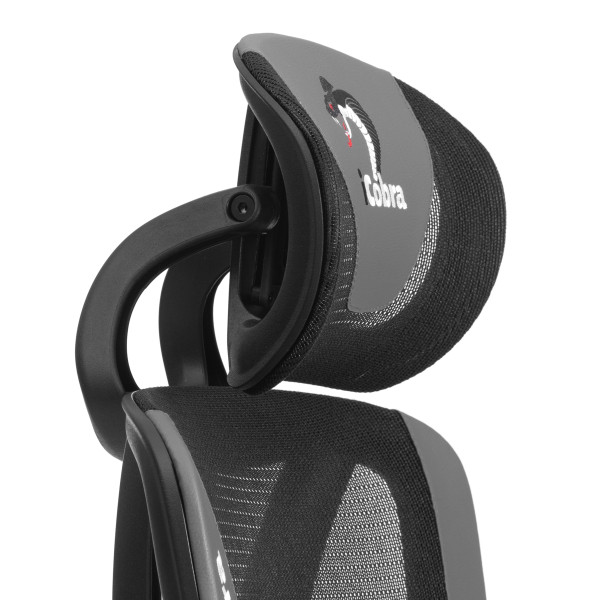 Кресло iCobra ткань / иск. кожа, черный / серый фото № 12