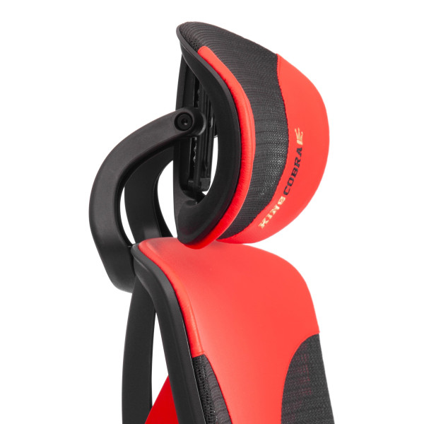 Кресло KingCobra иск. кожа / сетка, черный / красный фото № 14