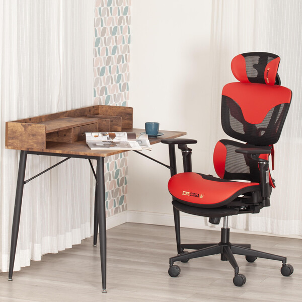 Кресло KingCobra иск. кожа / сетка, черный / красный фото № 24