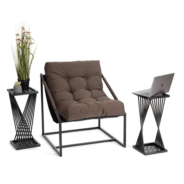 Кофейный стол/подставка Osteria/Остерия металл, черный, 25,5х25,5х59 см фото № 8