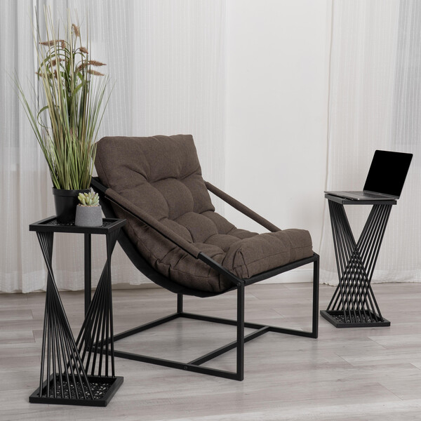 Кофейный стол/подставка Osteria/Остерия металл, черный, 25,5х25,5х59 см фото № 9