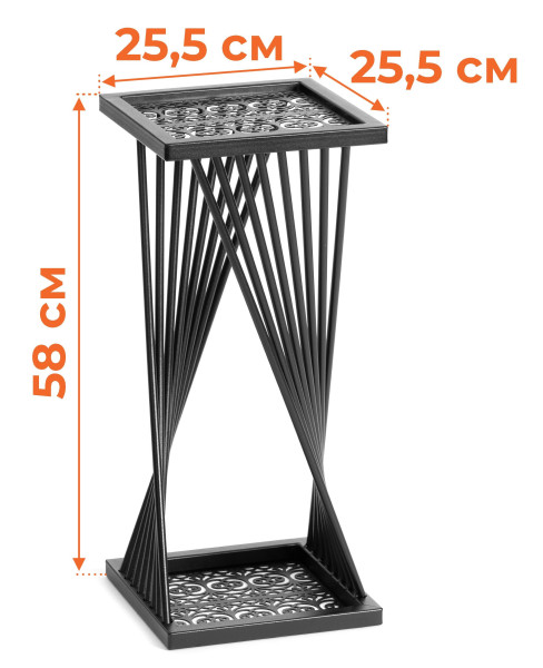 Кофейный стол/подставка Osteria/Остерия металл, черный, 25,5х25,5х59 см фото № 10