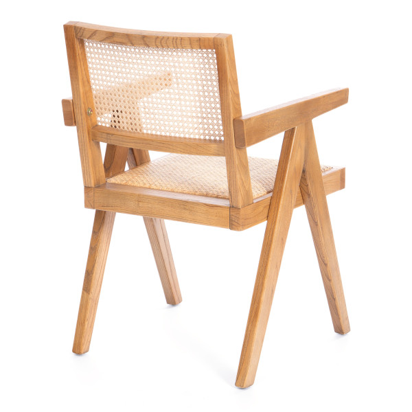 Кресло LOKI дерево вяз/ротанг, Груша (№3), 50х50х84 см фото № 3
