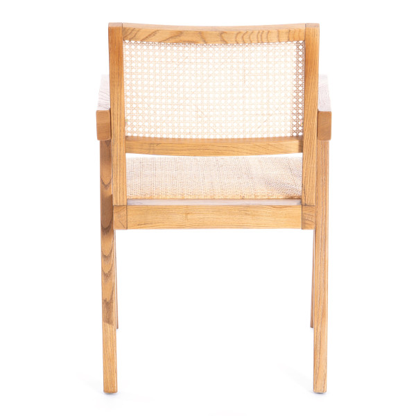 Кресло LOKI дерево вяз/ротанг, Груша (№3), 50х50х84 см фото № 4