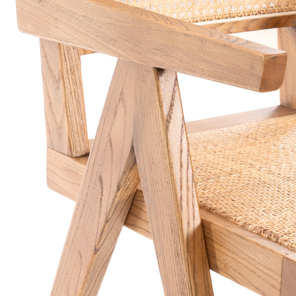 Кресло LOKI дерево вяз/ротанг, Груша (№3), 50х50х84 см фото № 7