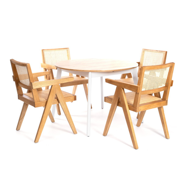 Кресло LOKI дерево вяз/ротанг, Груша (№3), 50х50х84 см фото № 11