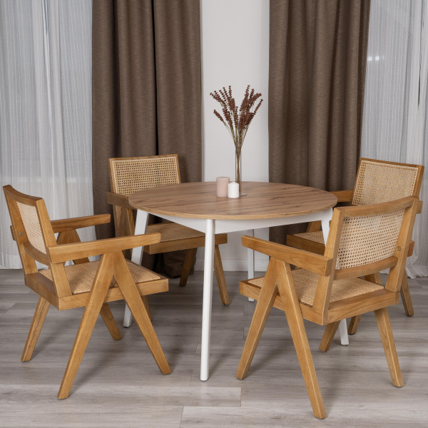 Кресло LOKI дерево вяз/ротанг, Груша (№3), 50х50х84 см фото № 12