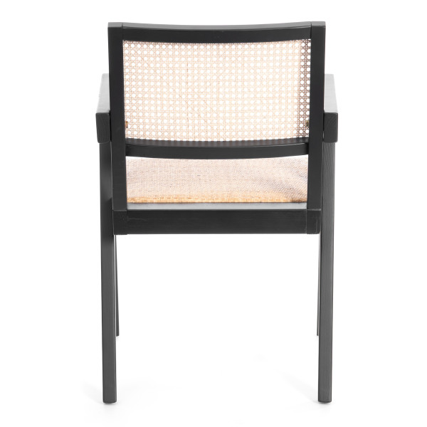 Кресло LOKI дерево вяз/ротанг, черный, 50х50х84 см фото № 4