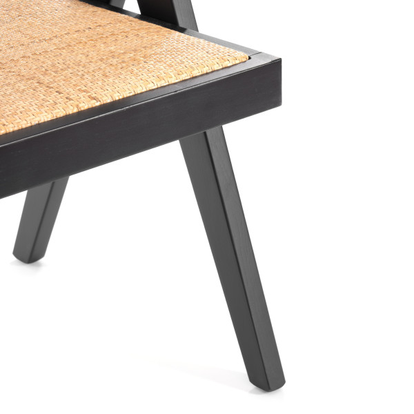 Кресло LOKI дерево вяз/ротанг, черный, 50х50х84 см фото № 9