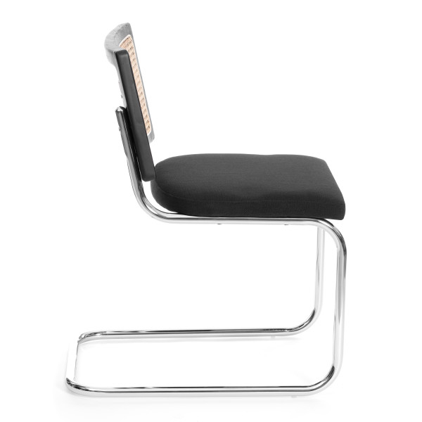 Стул MANI дерево вяз, ротанг/ткань лен, металлический каркас, черный, 46х46х78 см фото № 2