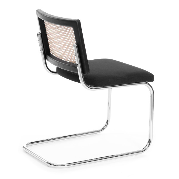 Стул MANI дерево вяз, ротанг/ткань лен, металлический каркас, черный, 46х46х78 см фото № 3