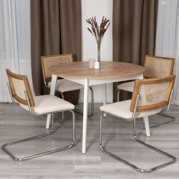 Стул MANI дерево вяз, ротанг/ткань лен, металлический каркас, Груша (№3), 46х46х78 см фото № 12