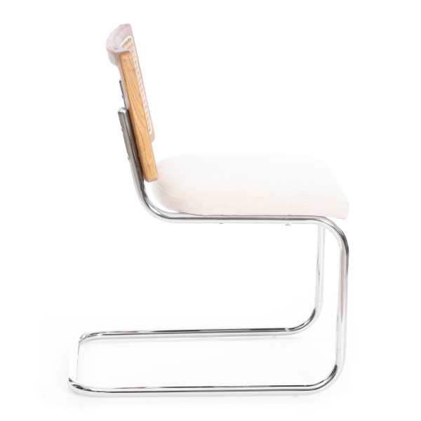 Стул MANI дерево вяз, ротанг/ткань лен, металлический каркас, Груша (№3), 46х46х78 см фото № 2