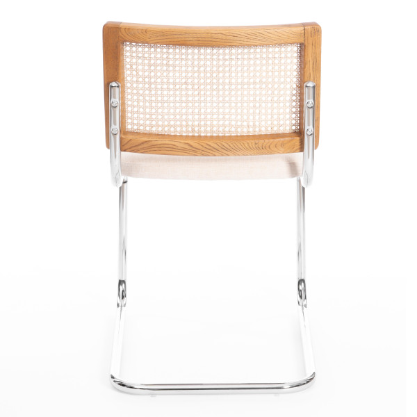 Стул MANI дерево вяз, ротанг/ткань лен, металлический каркас, Груша (№3), 46х46х78 см фото № 4