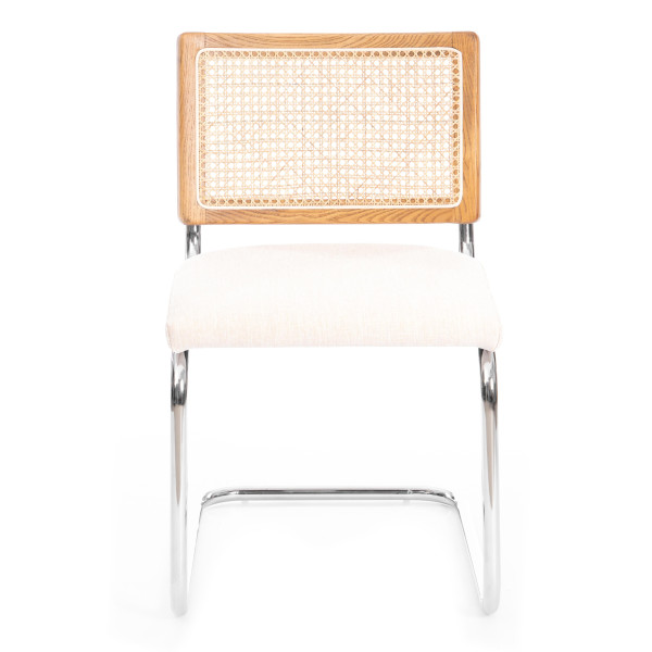 Стул MANI дерево вяз, ротанг/ткань лен, металлический каркас, Груша (№3), 46х46х78 см фото № 5