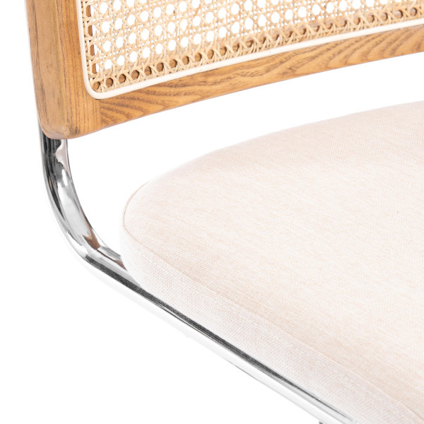 Стул MANI дерево вяз, ротанг/ткань лен, металлический каркас, Груша (№3), 46х46х78 см фото № 6