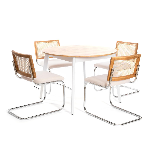 Стул MANI дерево вяз, ротанг/ткань лен, металлический каркас, Груша (№3), 46х46х78 см фото № 11