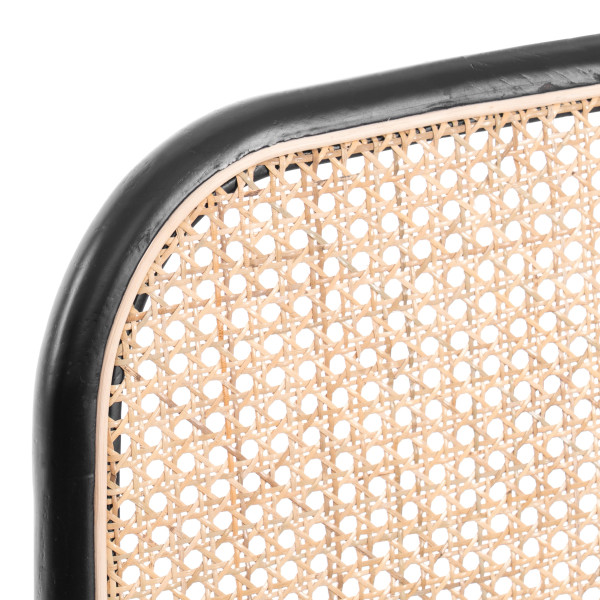 Стул FREYA дерево вяз/ротанг, ткань лён, черный/черный лен, 46х41х79,5 см фото № 8