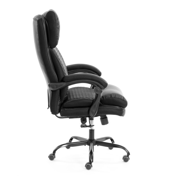 Кресло Chief metalBL  кож/зам/ткань, черный/черный стеганный/черный, 36-6/36-6/TW-11 фото № 2