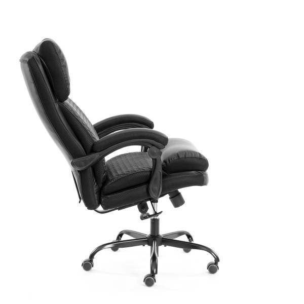 Кресло Chief metalBL  кож/зам/ткань, черный/черный стеганный/черный, 36-6/36-6/TW-11 фото № 3