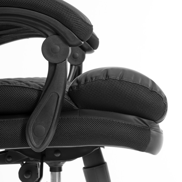 Кресло Chief metalBL  кож/зам/ткань, черный/черный стеганный/черный, 36-6/36-6/TW-11 фото № 10