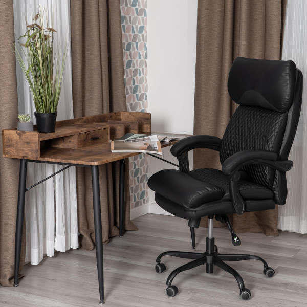 Кресло Chief metalBL  кож/зам/ткань, черный/черный стеганный/черный, 36-6/36-6/TW-11 фото № 14