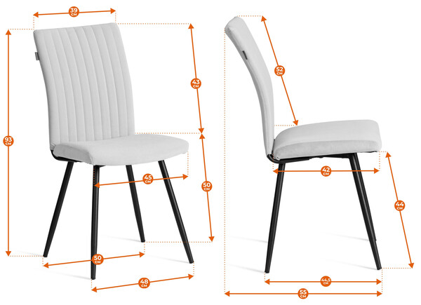 Стул обеденный Monte Carlo TREND, велюр, Blue (синий), 49х51х93 см фото № 17